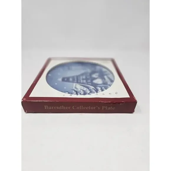 1990 BAREUTHER Christmas Plate The Old Forge In Rothenberg Vintage German Decor - Picture 8 of 9